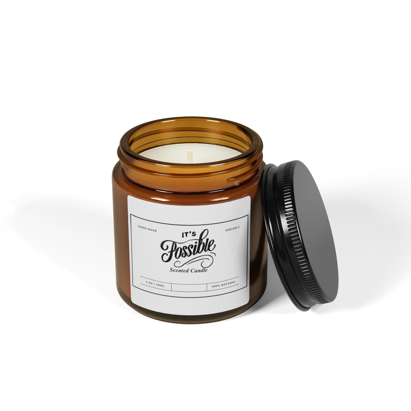 "It's Possible" Scented Soy Candle - Relaxing Aromatherapy in Amber Jar