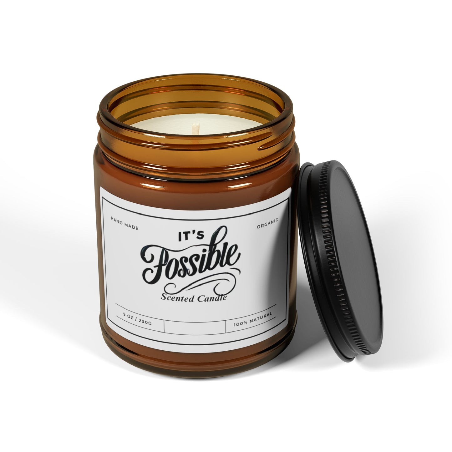 "It's Possible" Scented Soy Candle - Relaxing Aromatherapy in Amber Jar