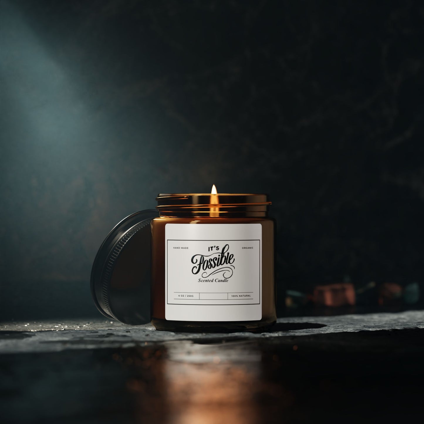 "It's Possible" Scented Soy Candle - Relaxing Aromatherapy in Amber Jar