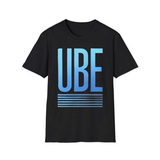 Blue Lettered Blue Striped Minimalist UBE Unisex Softstyle T-Shirt - Stylish & Comfortable Everyday Wear