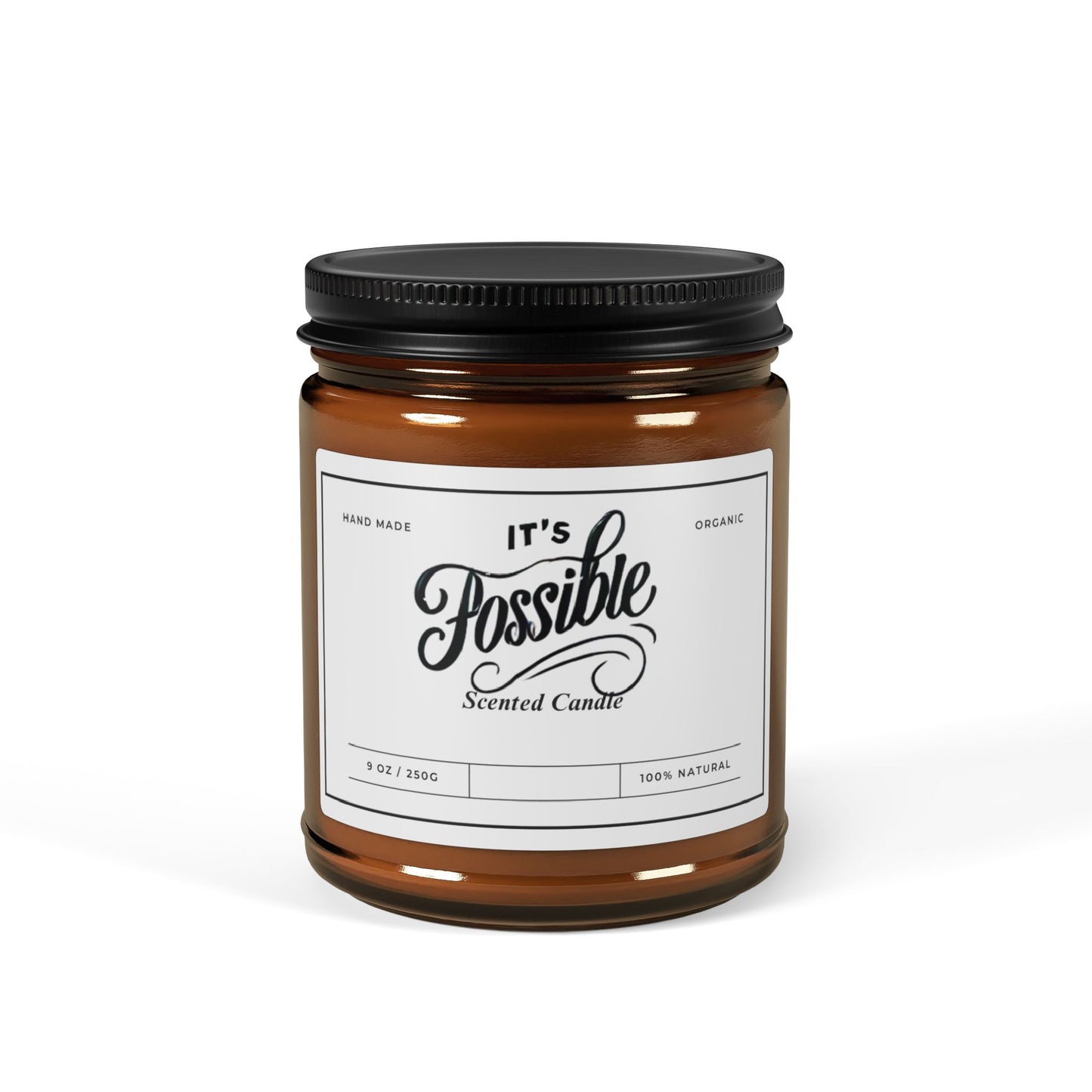 "It's Possible" Scented Soy Candle - Relaxing Aromatherapy in Amber Jar