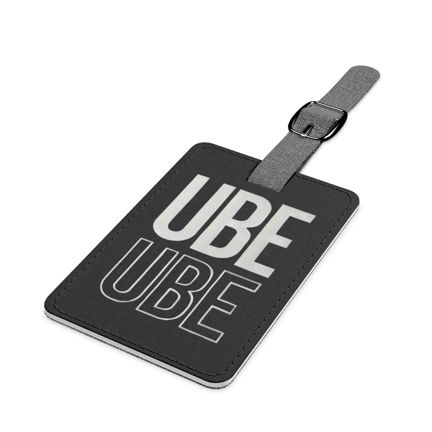 Stylish 'UBE' Luggage Tag Black